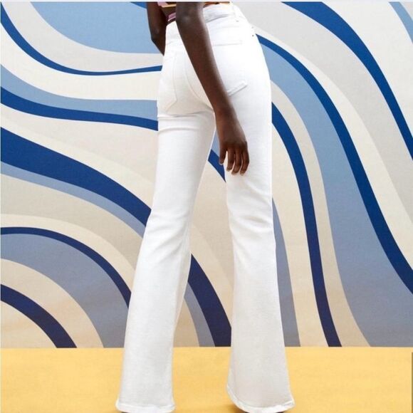 Zara The Skinny Flare Denim Off White Denim Jeans - Picture 2 of 16